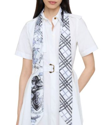  Skinny Reversible Etched Knight Silk Scarf