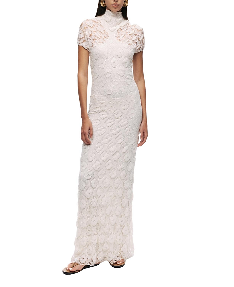 Nocturne High-Neck Lace Maxi Dress