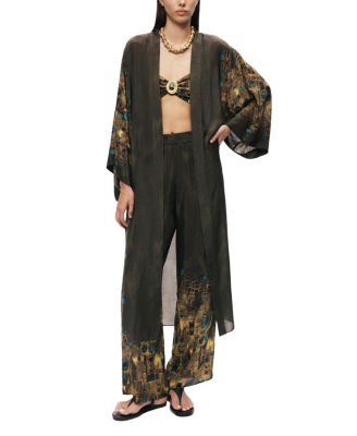  Printed Long Kimono