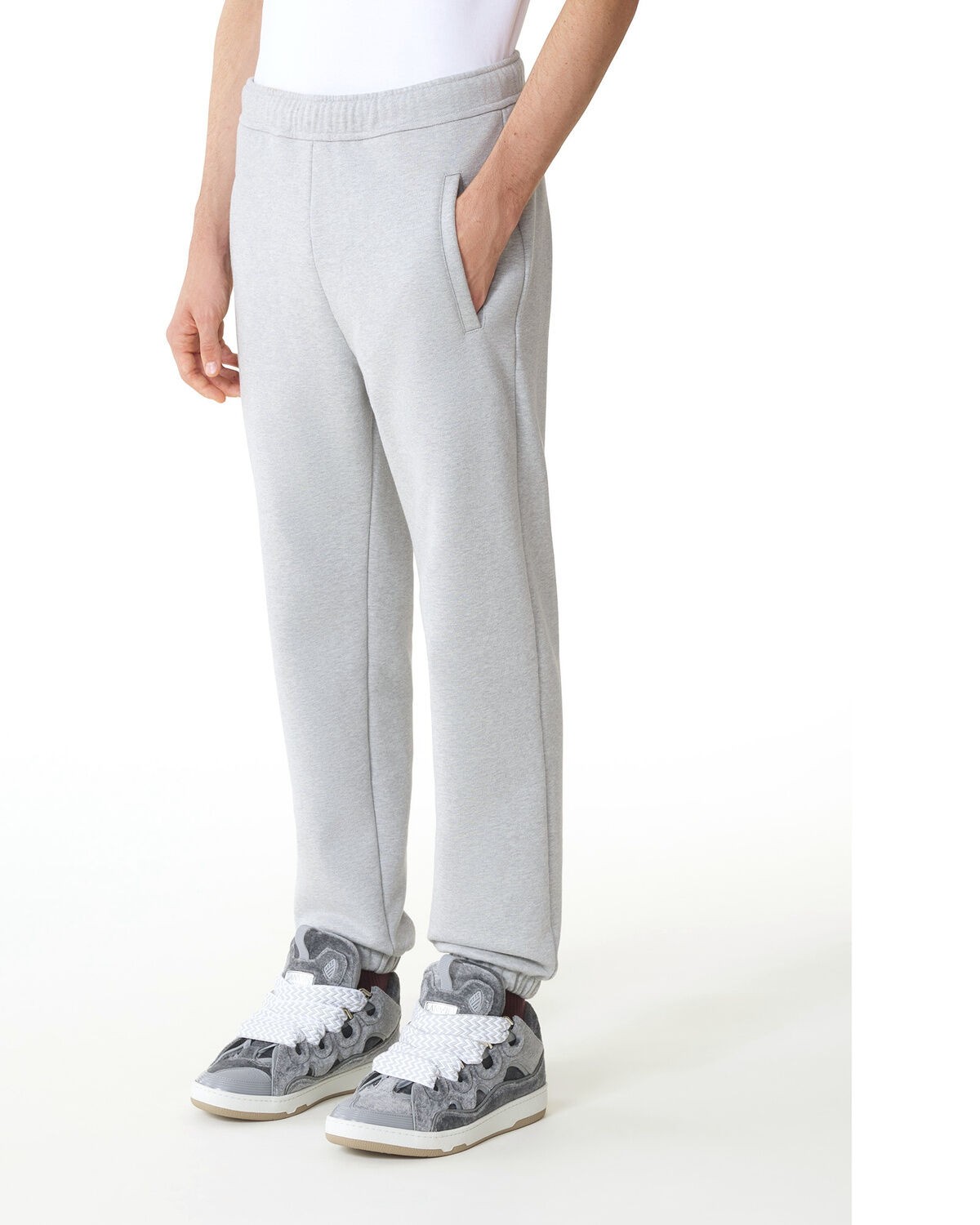 Lanvin Ribbon Jogging Pants in Heather Grey