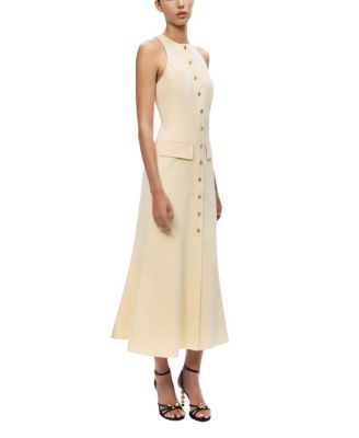  Sleeveless Button-Front Midi Dress