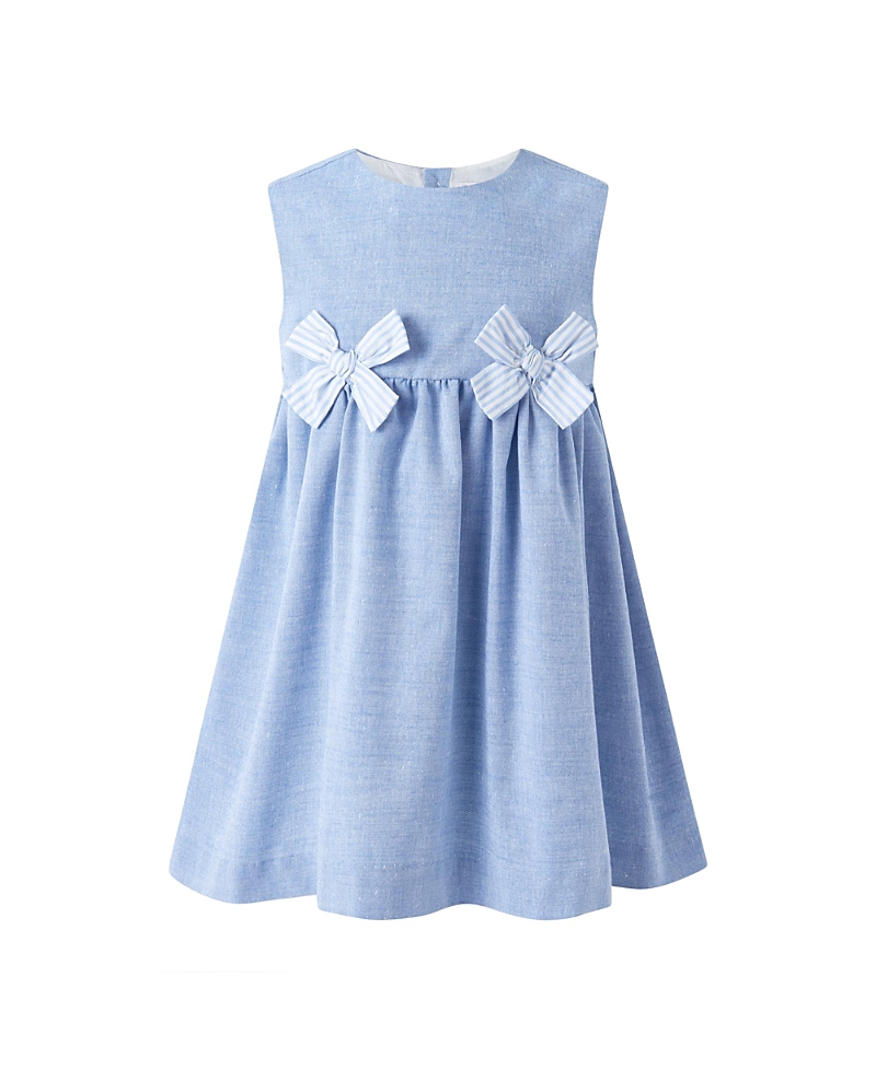Rachel Riley Girl's Chambray Bow Dress - Little Kid, Big Kid