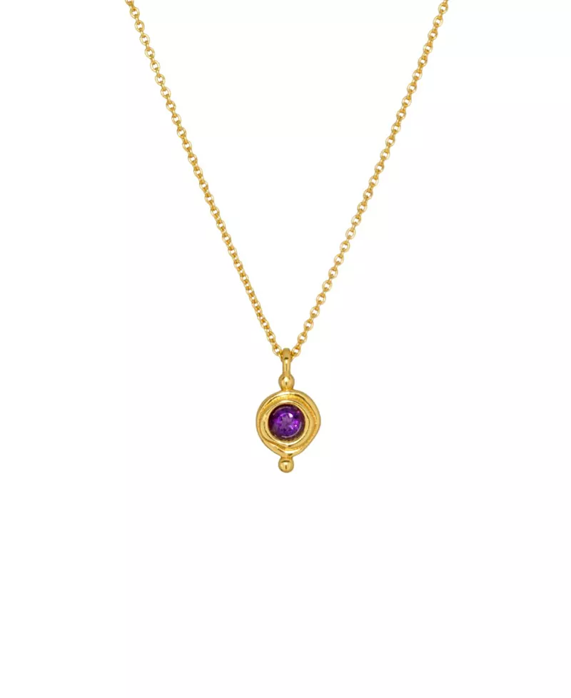 Ottoman Hands Birthstone Pendant Necklace