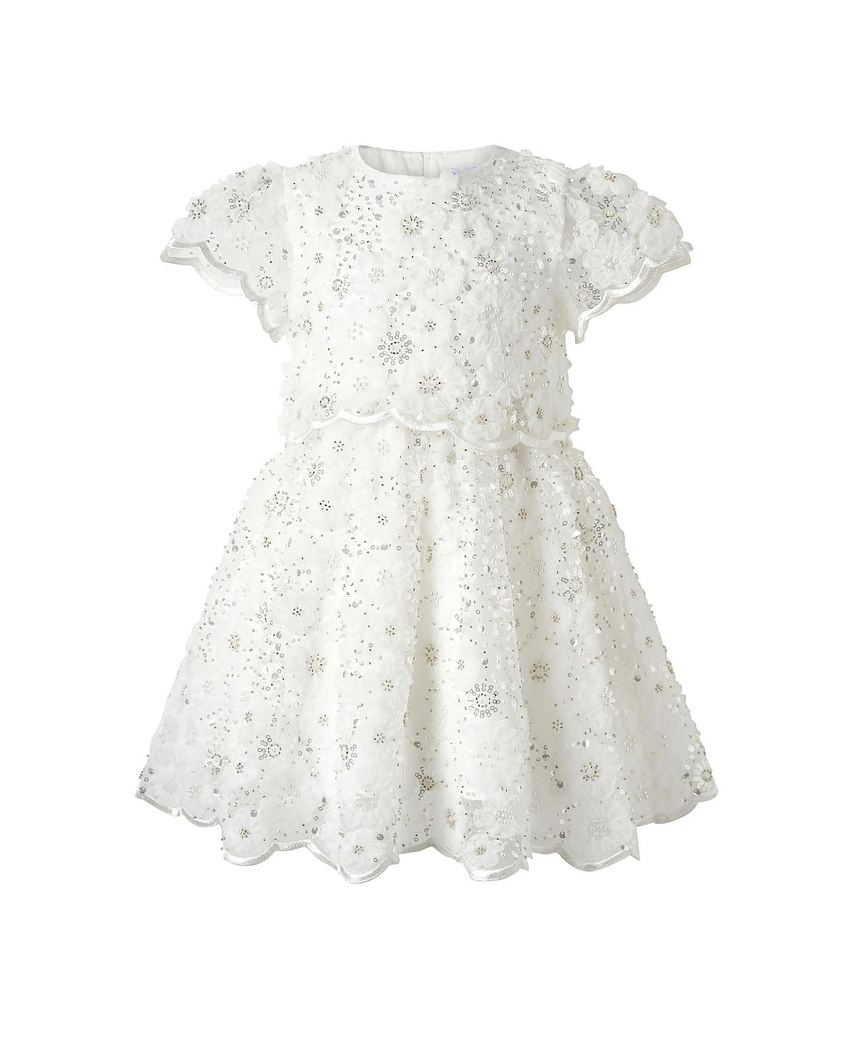 Rachel Riley Girls' 3D Scalloped Sequin Dress - Little Kid, Big Kid