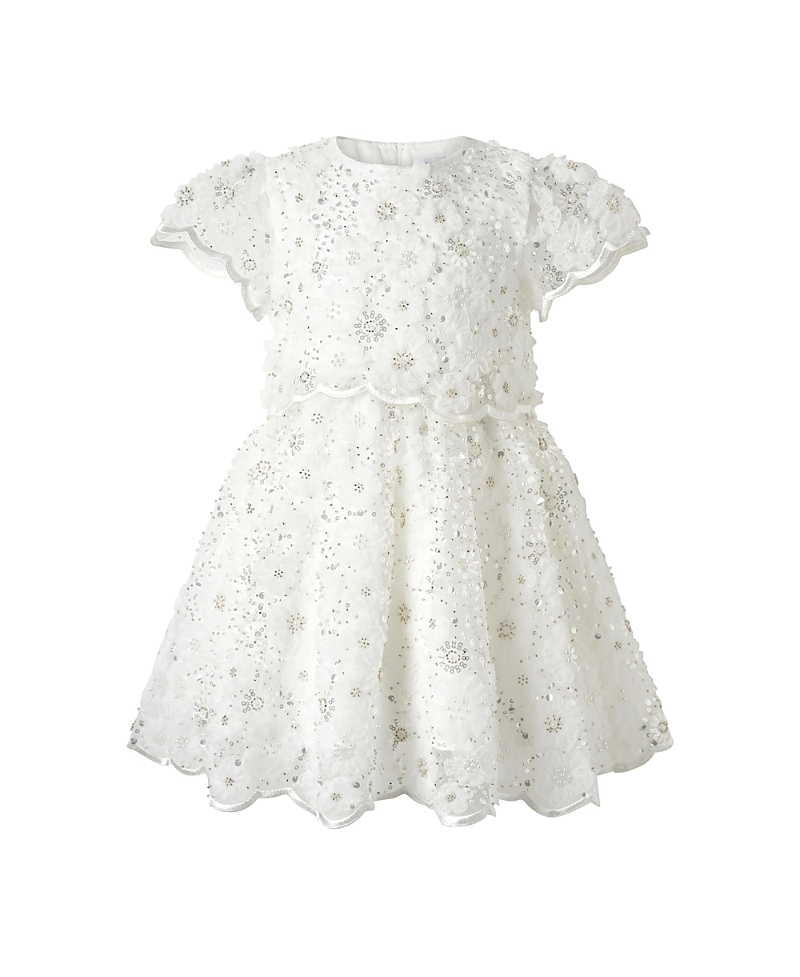 Rachel Riley Girls' 3D Scalloped Sequin Dress - Little Kid, Big Kid
