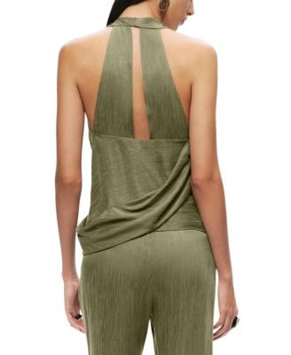  Asymmetric Halter Wrap Top