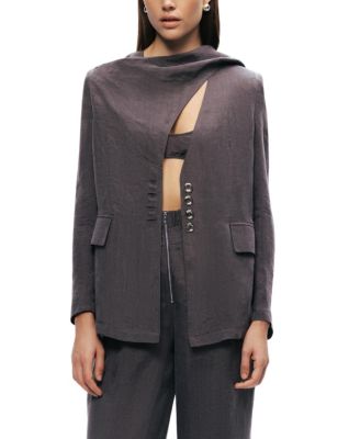  Asymmetrical Draped Tailored Jacket