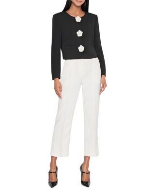 Selena Camellia Appliqu&eacute; Cropped Jacket