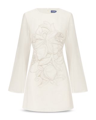 Suzanne Appliqu&eacute; Bell Sleeve Mini Dress