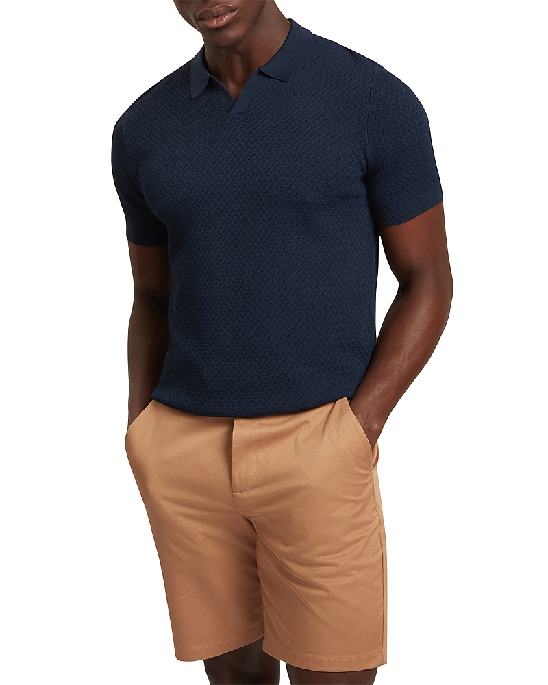 Ted Baker Luthen Short Sleeve Zig Zag Stitch Polo
