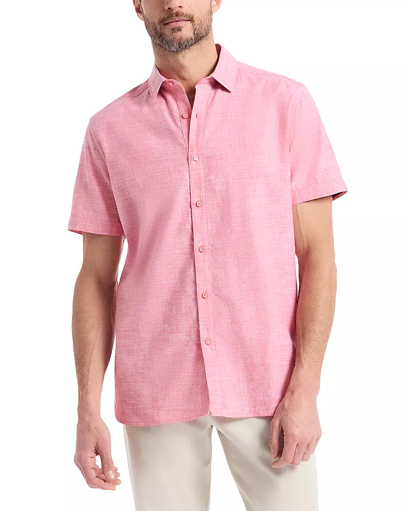 Robert Graham Sutton Coral Textured Woven Shirt