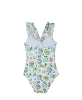 Girls' Capri Vibes Square Neck Ruffle One Piece - Little Kid, Big Kid