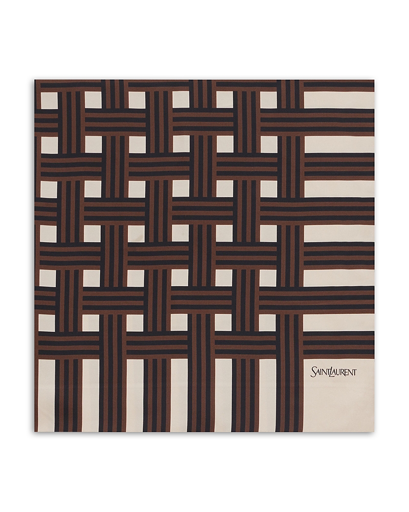 Saint Laurent Square Scarf in Weave Silk Twill · One Size