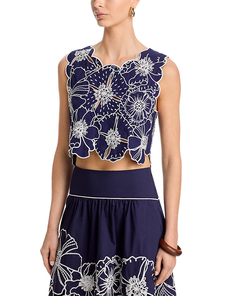 Farm Rio Split Back Cropped Top