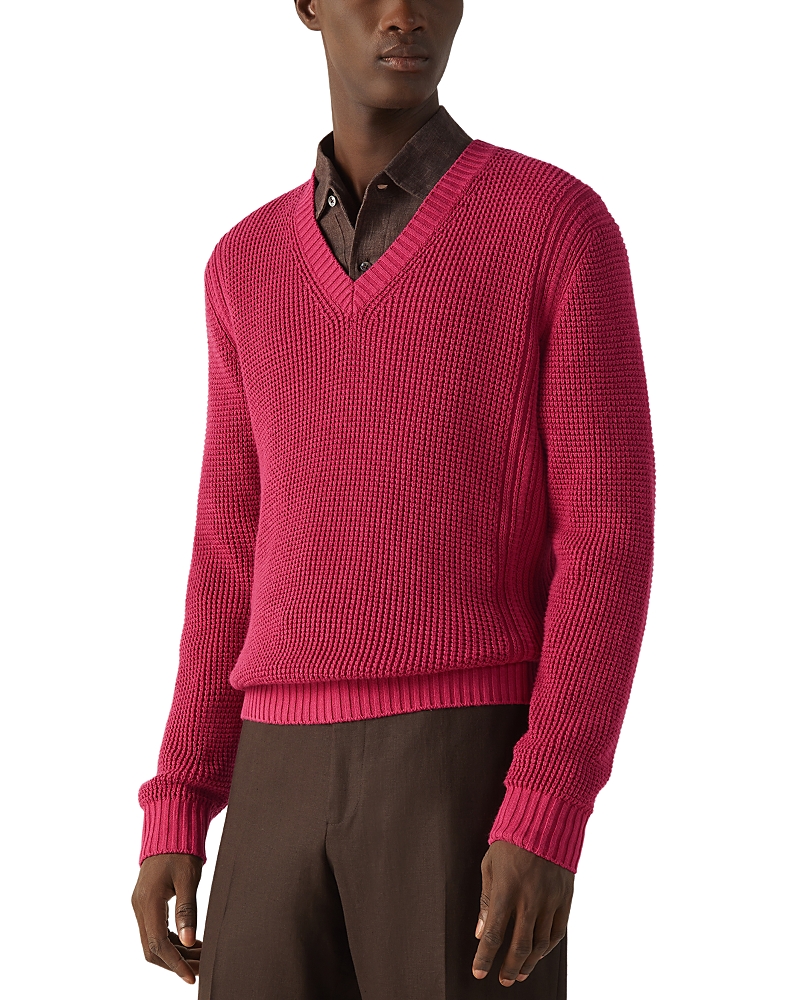 Zegna Cotton and Silk V Neck Shirt