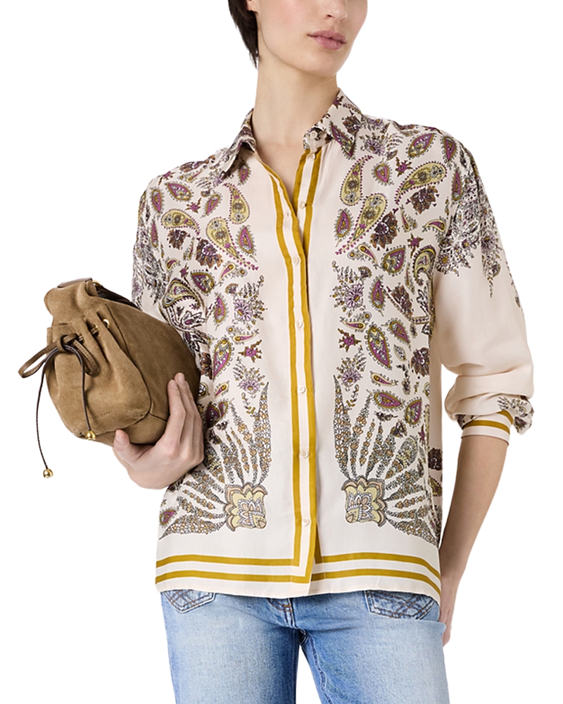 Gerard Darel Canna Mixed Print Blouse
