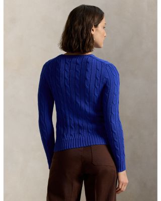 Cable Knit Cotton Crewneck Sweater