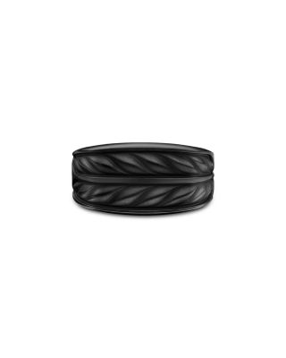 Men's Chevron Three Sided Signet Ring in Black Titanium, 12.5mm