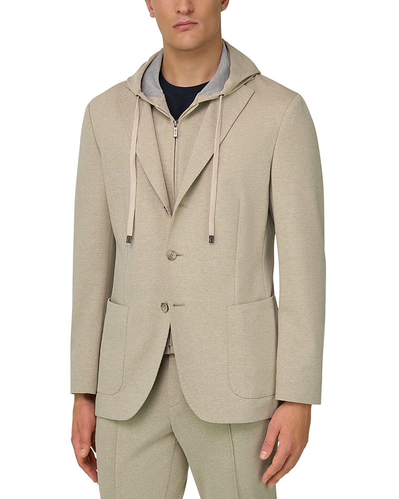 Boggi Milano Regular Fit Jacket & Removable Drawstring Hoodie