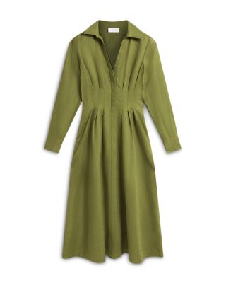 Chrissy Linen Pleated Waist Dress