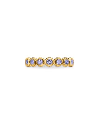 Bezel Set Band Ring in 18K Yellow Gold with Tanzanite, 4mm