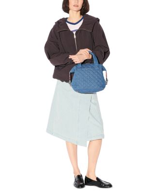 Sutton Deluxe Small Quilted Denim Satchel 