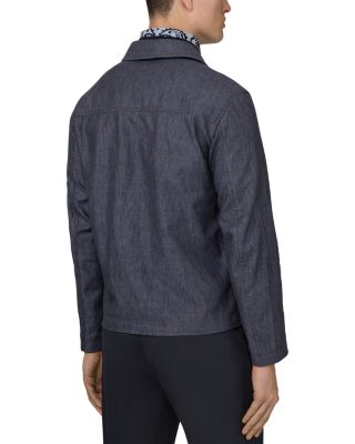 Regular Fit Denim Linen Bomber Jacket