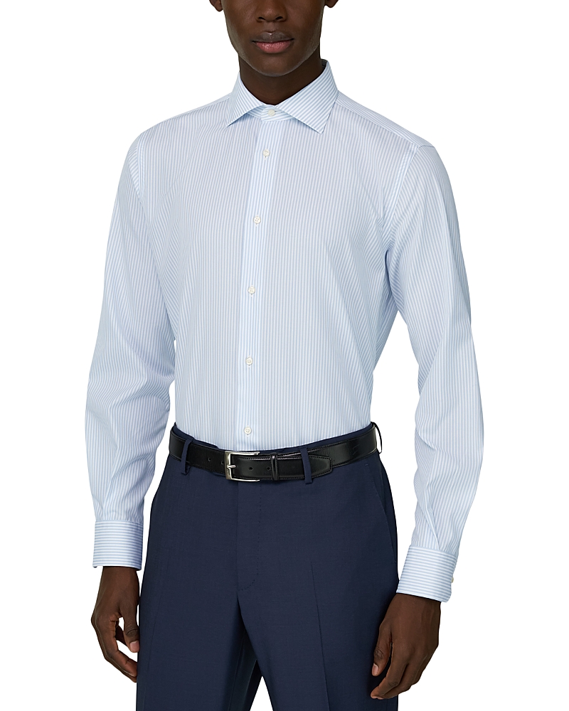 Boggi Milano Regular Fit Striped Cotton Dress Shirt