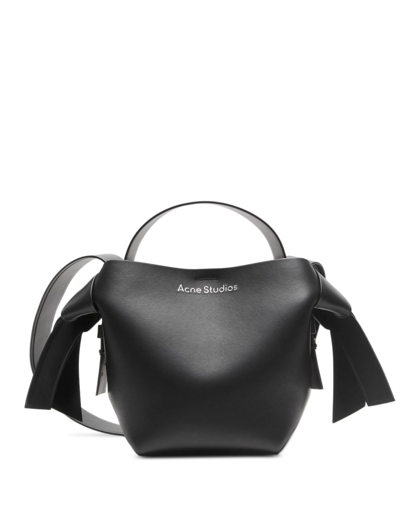 Acne Studios Musubi Mini R Leather Shoulder Bag in Black
