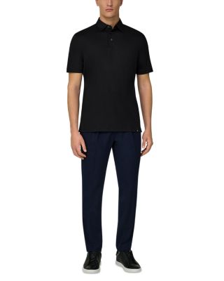 Cotton, Polyester, and Silk Blend Polo Shirt