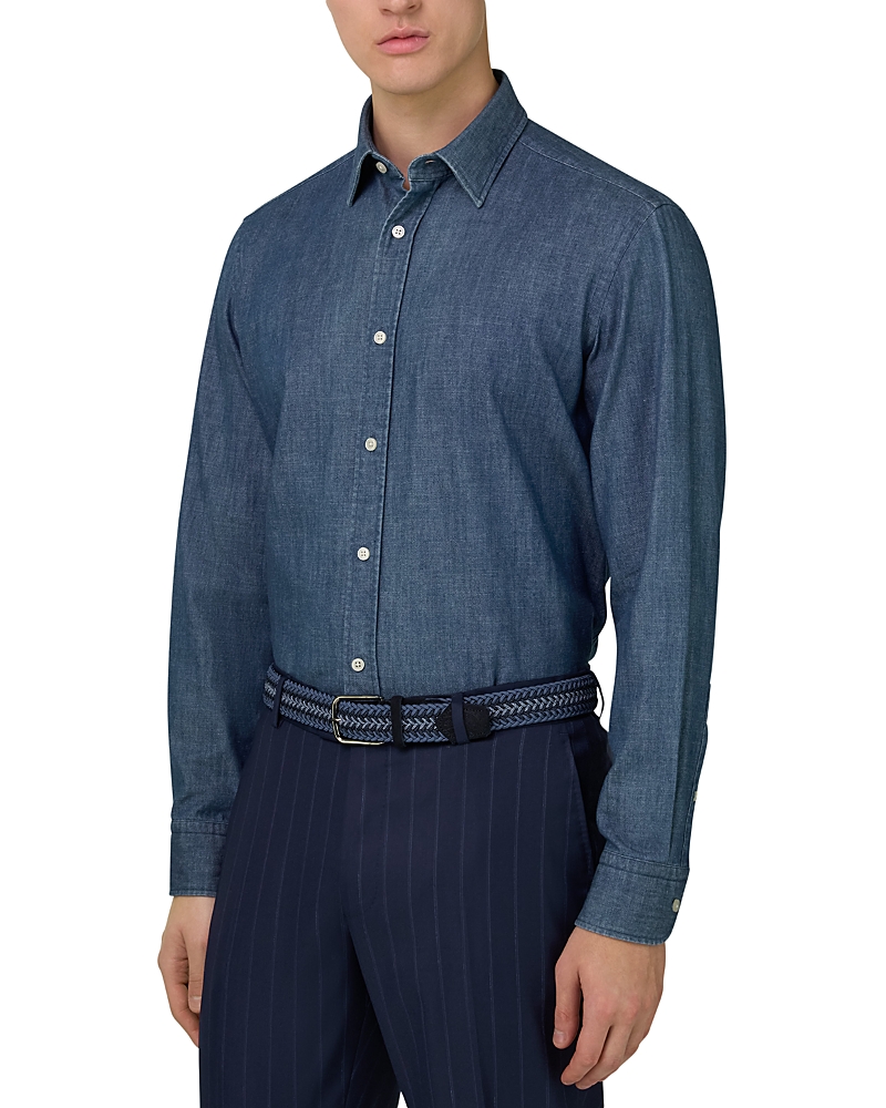 Boggi Milano Regular Fit Cotton Denim Shirt