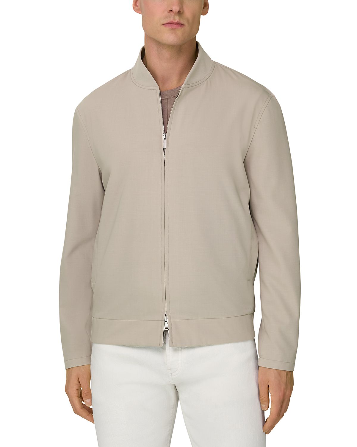 Boggi Milano Regular Fit Wool Mix Bomber Jacket