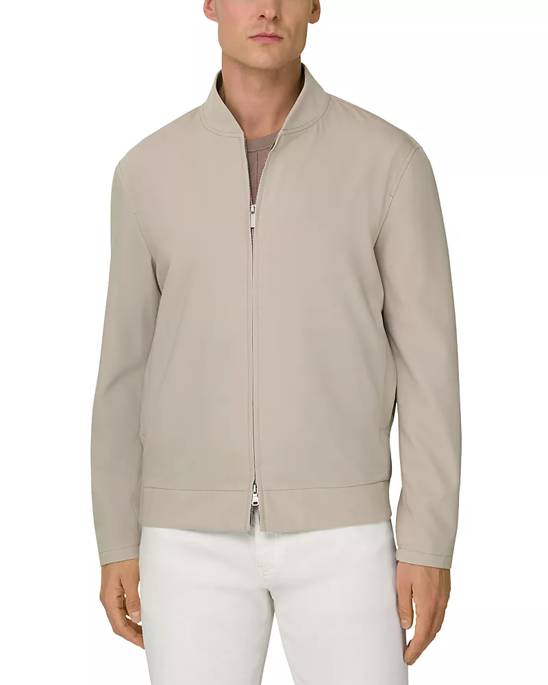 Boggi Milano Regular Fit Wool Mix Bomber Jacket