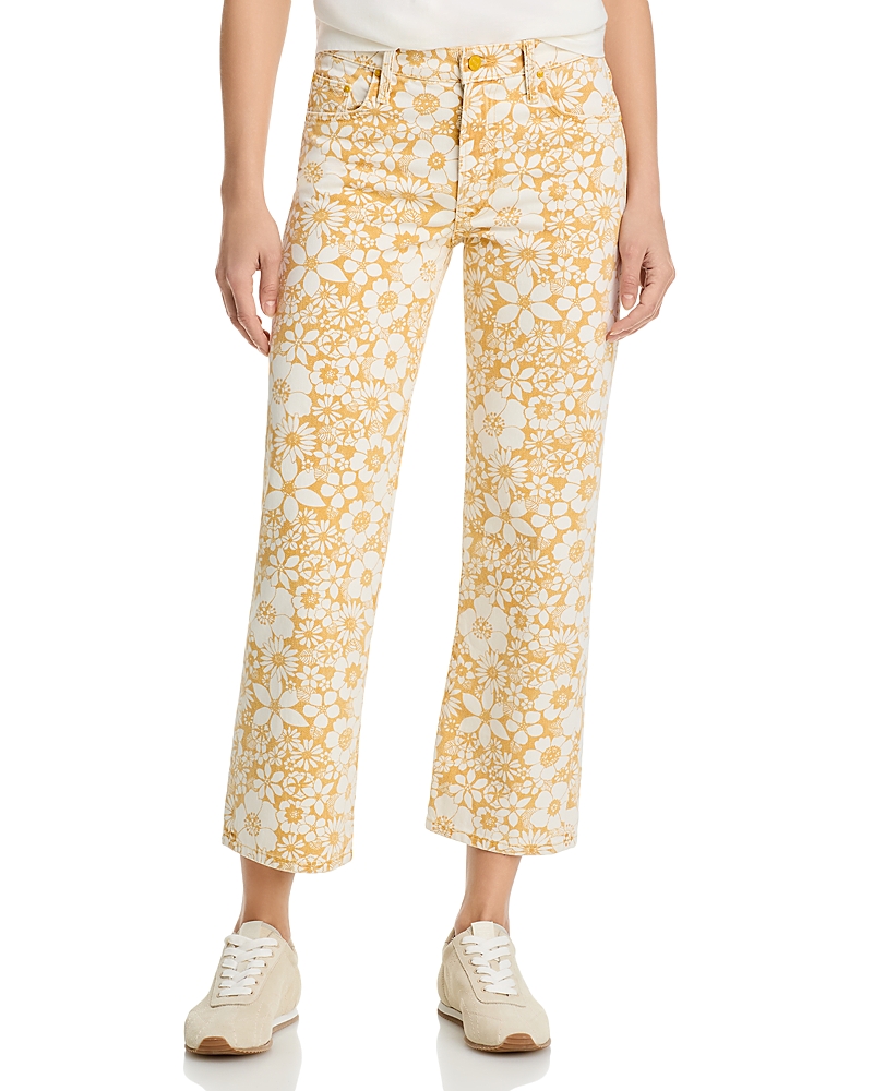 Mother The Mid Rise Rambler Zip Ankle Jeans in Floral Notes