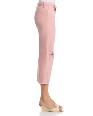 Blaine Low Rise Cropped Stovepipe Jeans in Misty Rose