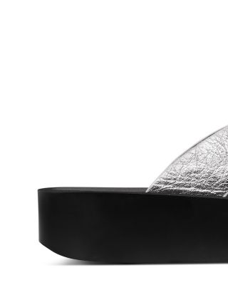 Women's Leather Platform Flip Flops