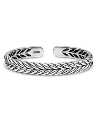 Men's Chevron Flex Bracelet in Sterling Silver, 10mm
