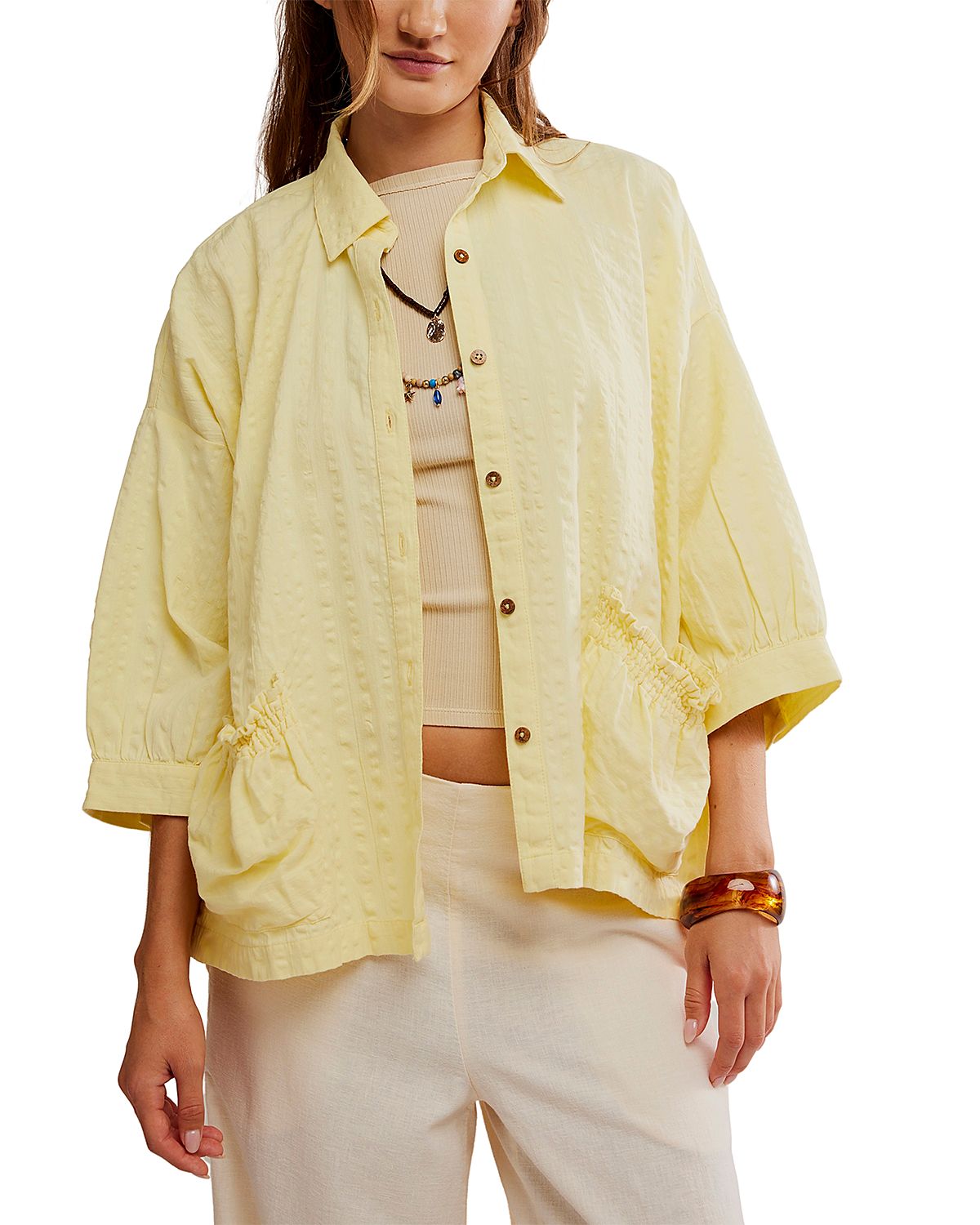 Free People Just Like Me Seersucker Shirt