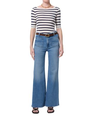 Kimberly Patch Pocket Flare Jeans in Adore