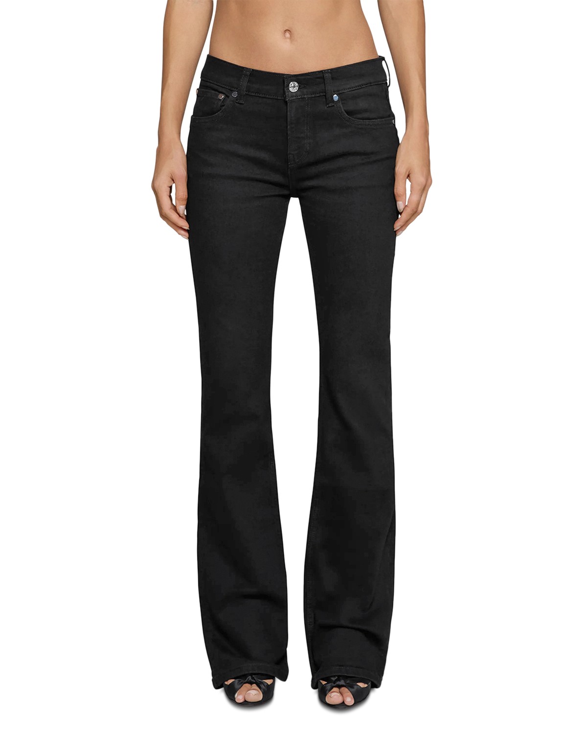 Maria Mid Rise Bootcut Jeans in Noir