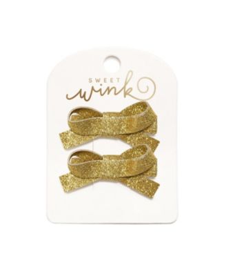 Girls' Gold Sparkle Bow Clip Set - Little Kid, Big Kid