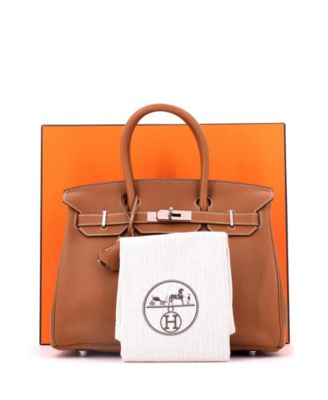Birkin 30 Handbag Brown Togo with Palladium Hardware