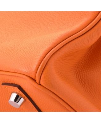 Birkin 30 Handbag Orange Epsom with Palladium Hardware