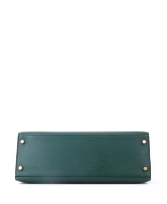 Kelly 32 Handbag Green Ardennes with Gold Hardware