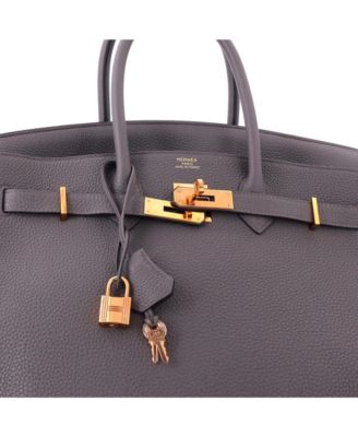 Birkin 35 Handbag Grey Togo with Gold Hardware
