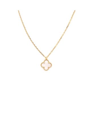  Sweet Alhambra Pendant Necklace 18K Gold and Mother of Pearl, 15.75"