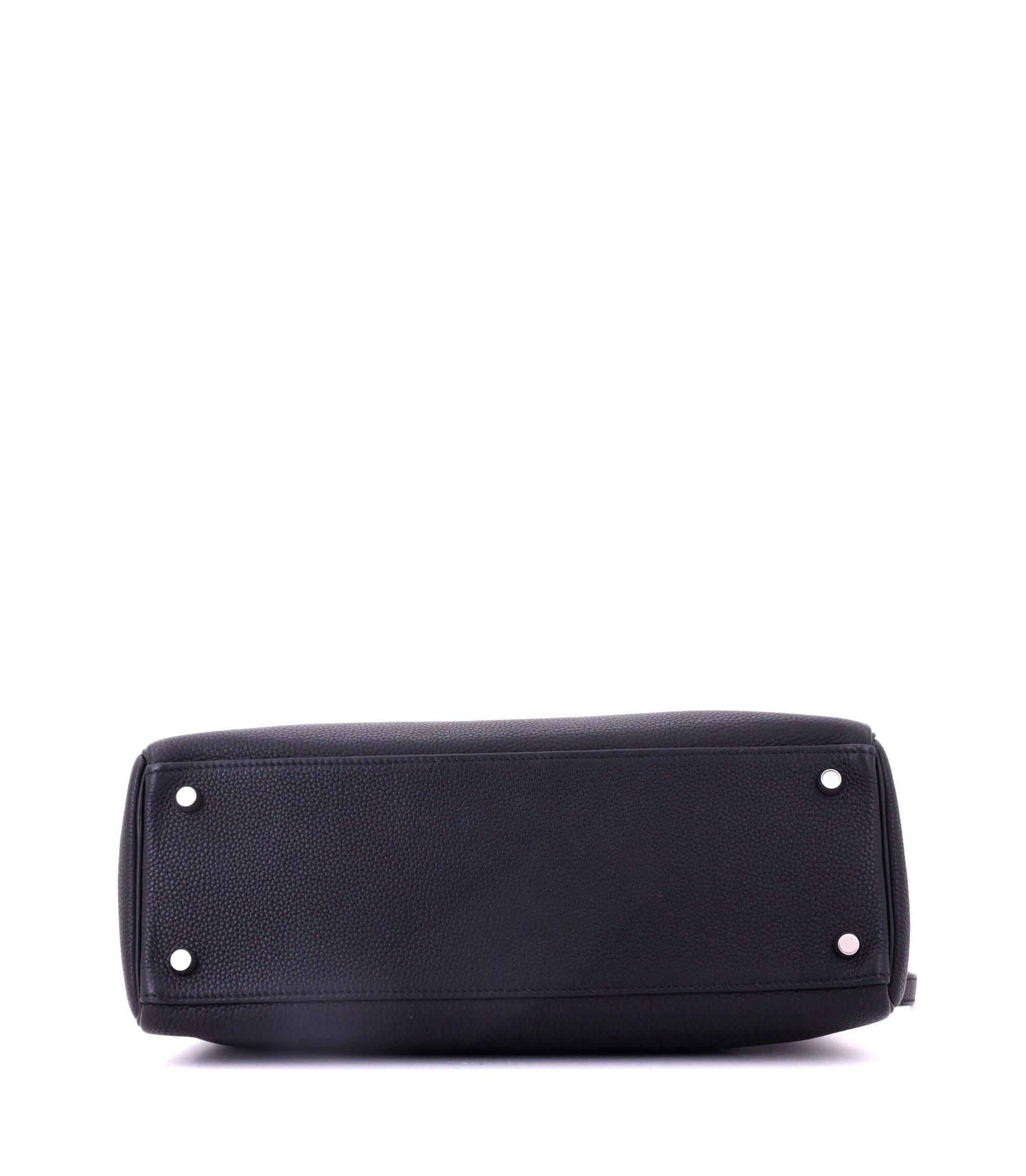 Kelly 32 Handbag Black Togo with Palladium Hardware — Image 4