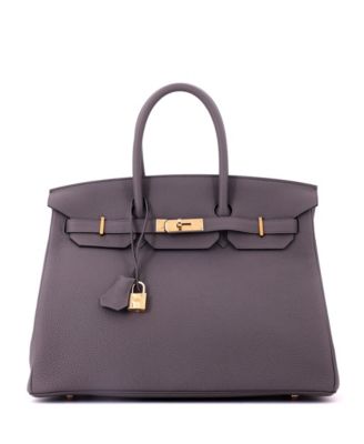 Birkin 35 Handbag Grey Togo with Rose Gold Hardware