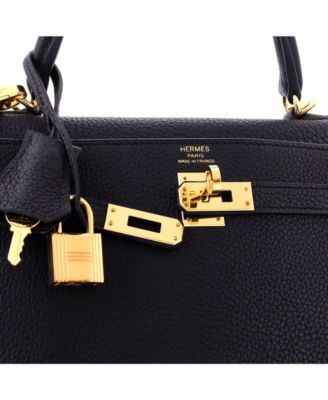 Kelly 25 Handbag Black Togo with Gold Hardware