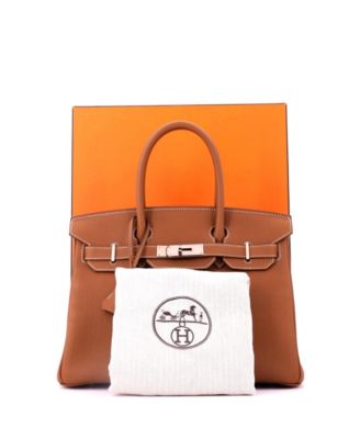 Birkin 30 Handbag Brown Togo with Palladium Hardware